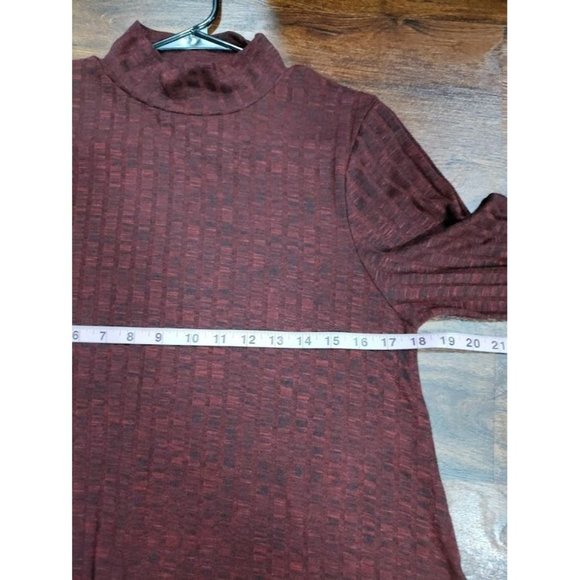 Ivanka Trump Long Sleeve Mock Neck Sweater Dress Burgundy Women's L - Picture 10 of 11